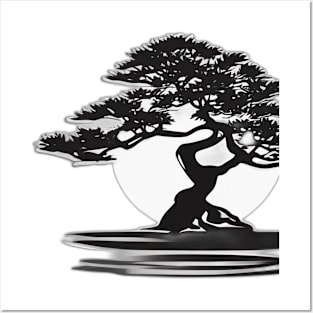 Enigmatic Silhouette Tree and Moon Art No. 562 Posters and Art